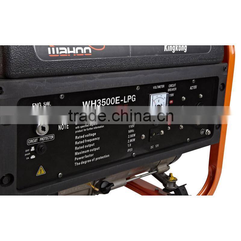 hot selling 3500 liquefied petroleum gas and gasoline generator 2.5kw WH3500 LPG