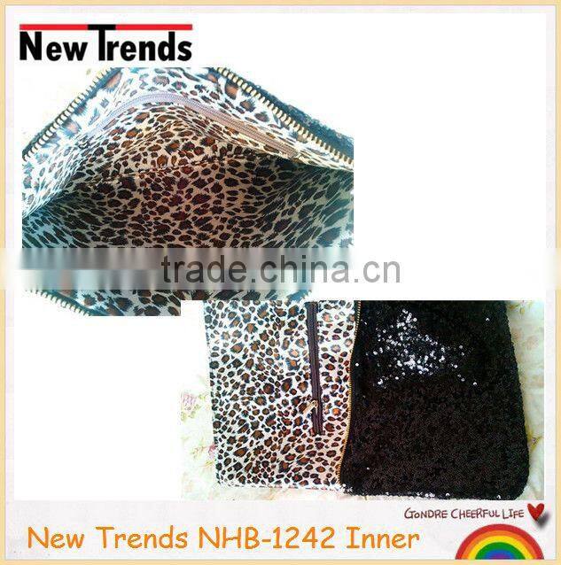 Black sequin party bag makeup bag