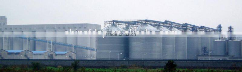Galvanized hopper bottom corrugated grain silo