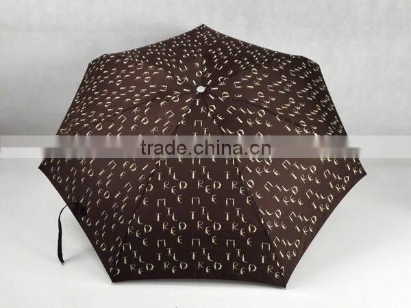 5 Fold Umbrella with Monogram, Cute Travel Umbrella