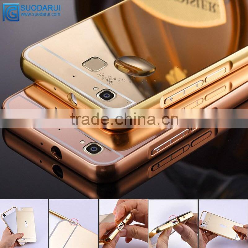 High quality Aluminum metal mirror case for Huawei Mate 7 mirror back cover case