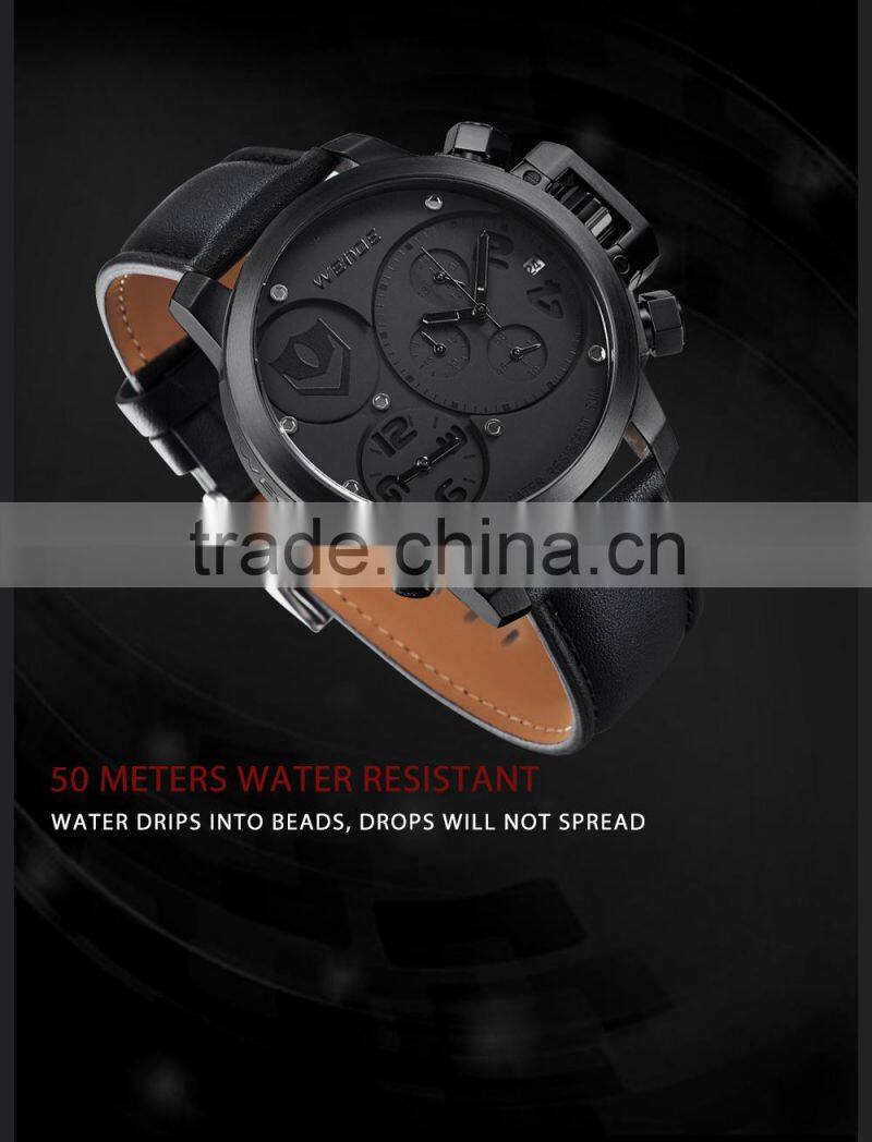 Stainless Steel Back Watch Case 316L Genuine Leather Strap Luxury Watches WEIDE WG93002 Alibaba Express