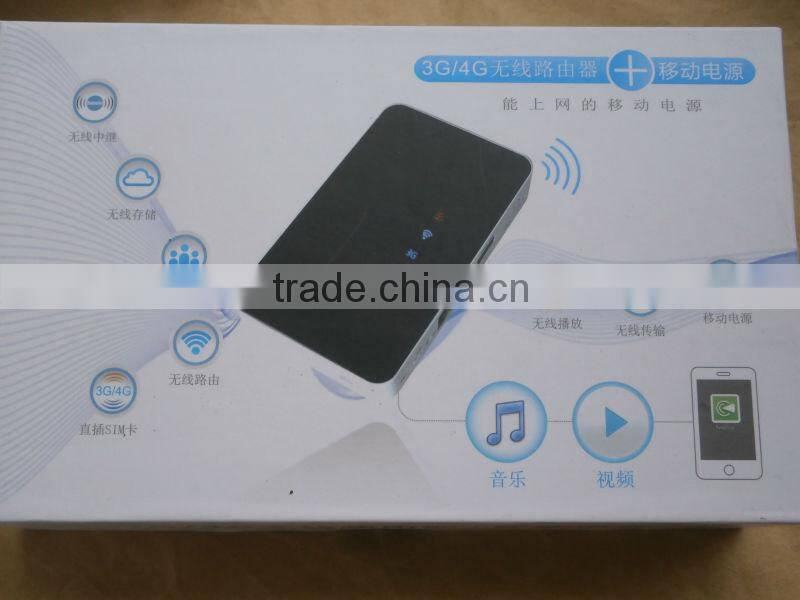 3G router with wifi media player and power bank 5200mA