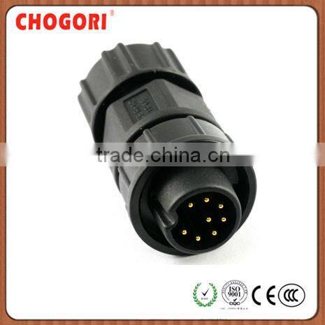 Middle 8pin led connector, Chogori high quality nylon connector, IP67 waterproof connector