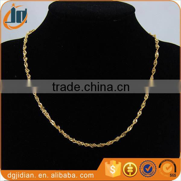 New 18K Real Gold Filled Classical Necklace Stainless Steel Chains 18K stamp For Men Women Necklaces