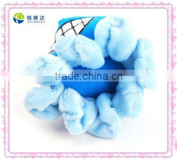 Blue big mouth plush pet toy for dog