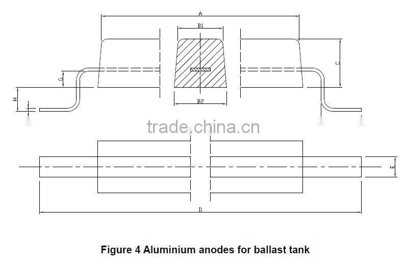 Aluminum anode for ballast tank