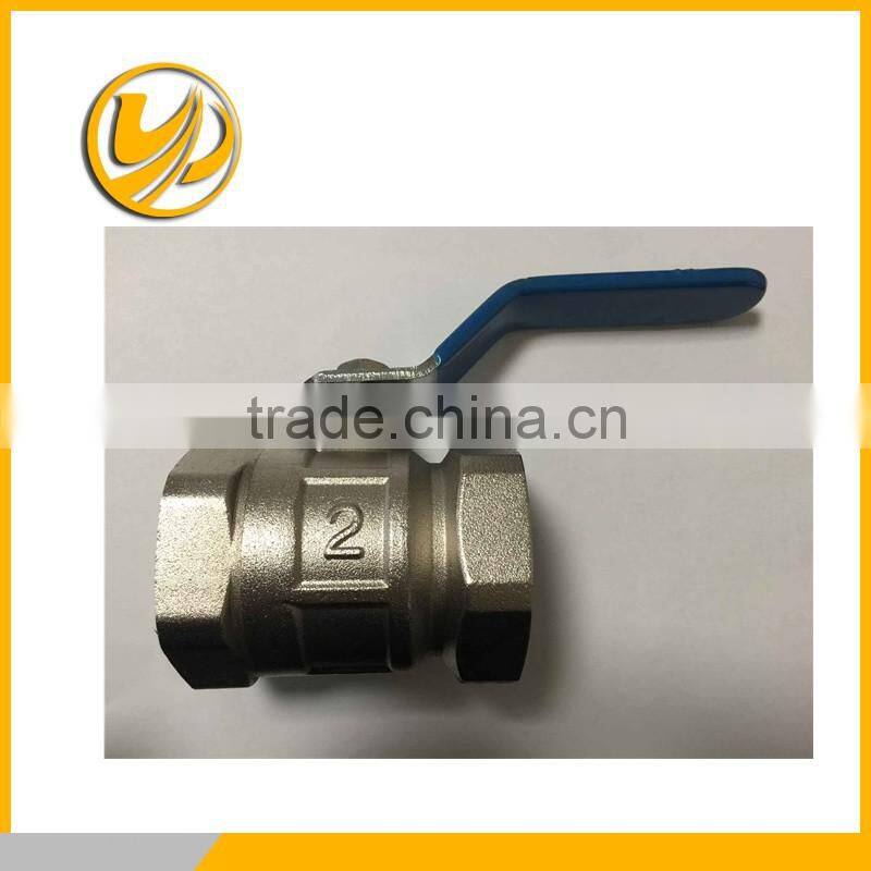 2" brass ball valve ,brass body ,iron ball ,stem and flat lever handle