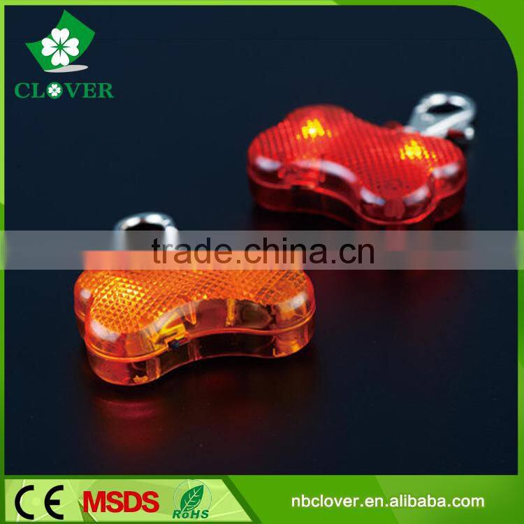 Bone shape pet 2 led flashlight plastic material led keychain