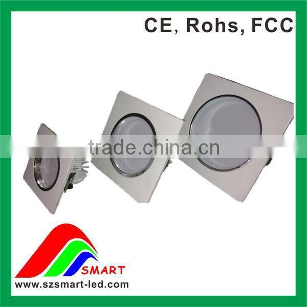 Square aluminum housing led ceiling downlight