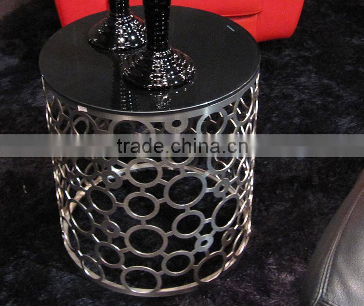 Modern Stainless Steel Hollw sofa table snack table