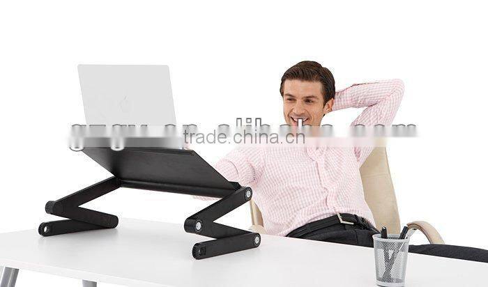 GX-07 Adjustable aluminum stackable portable laptop table/desk with USB fan