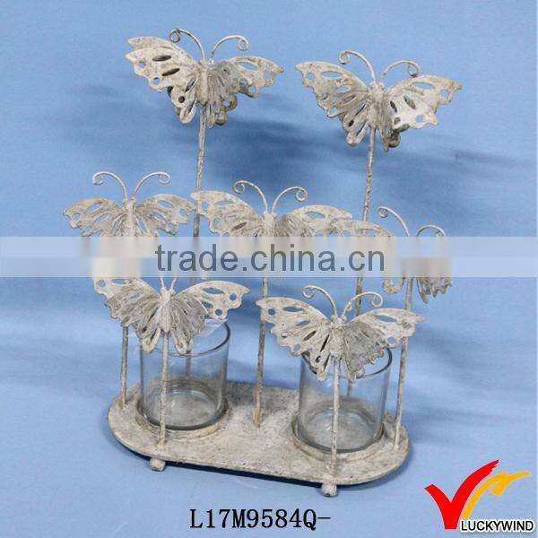 butterflies carton fair crystal votive candle holder with metal