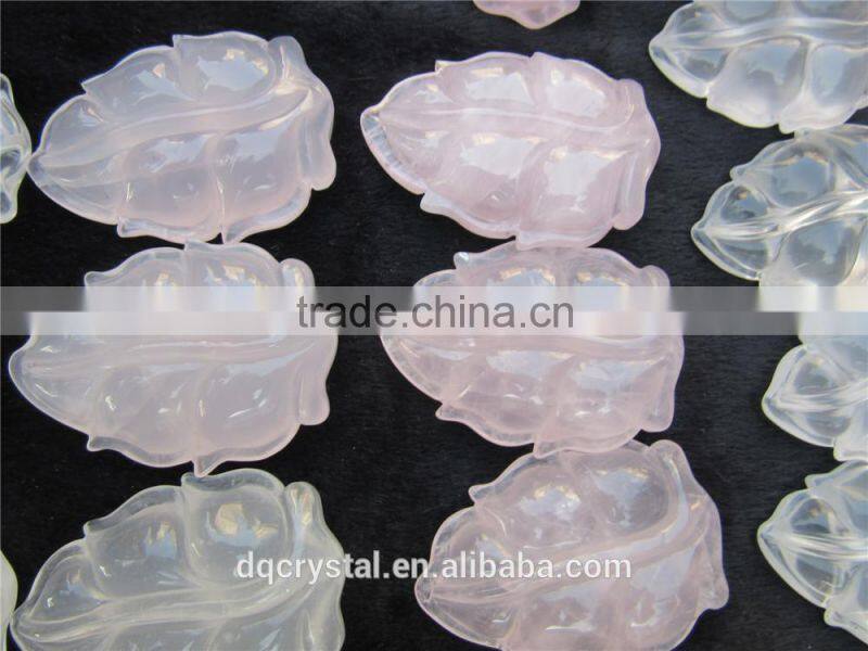 cheap natural multiple quartz leaf carved for decoration or souvenir