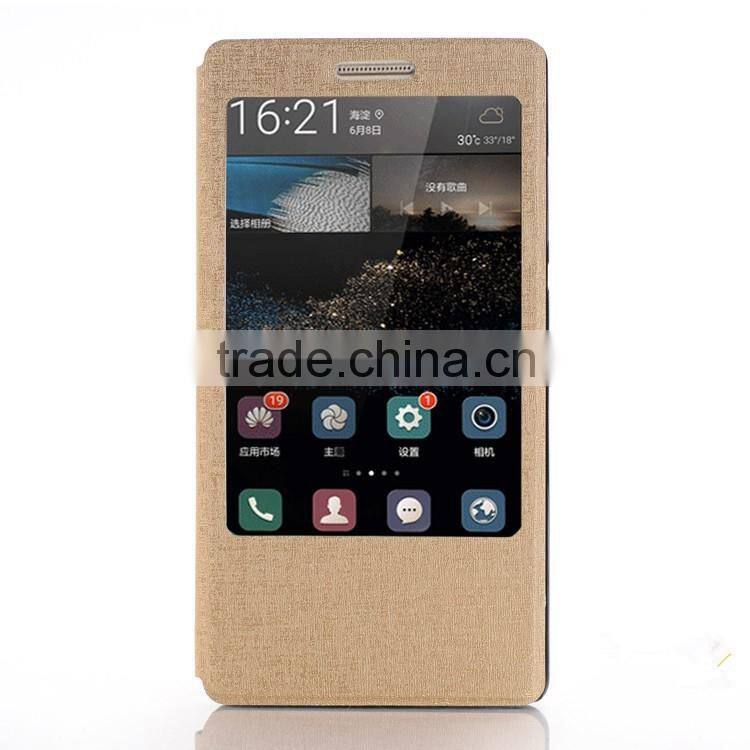 High quality PU window flip case for huawei p8 max with kickstand function