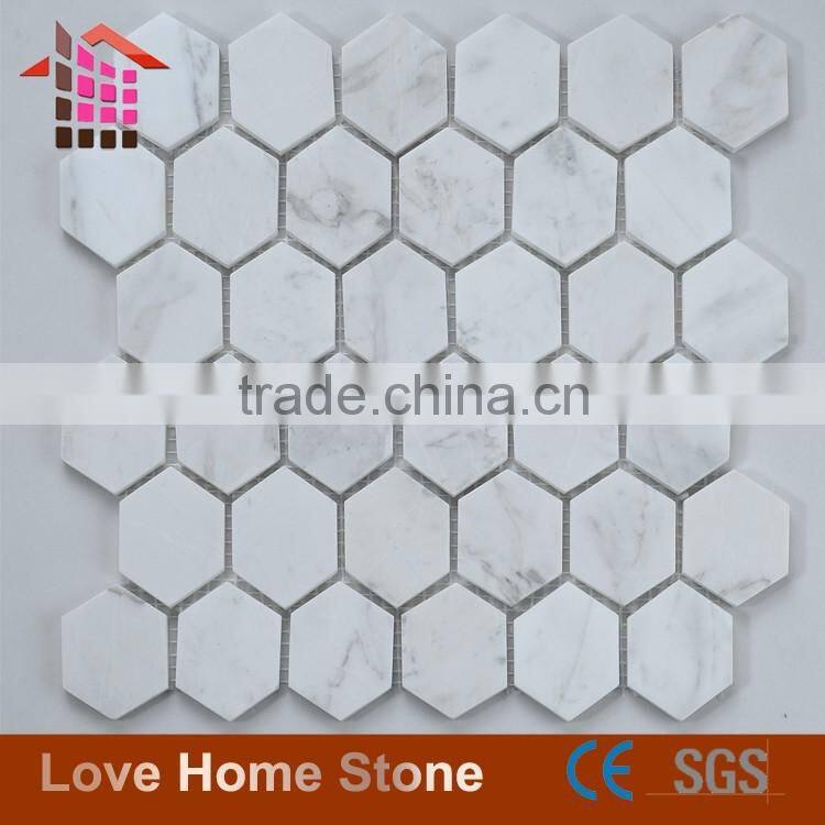 New Products 2016 Carrara white Marble Mosaic Tile With Low Price