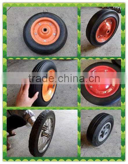 16x4 rubber powder wheel/metal rim rubber wheel