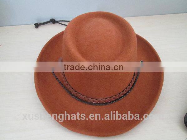 fashion hard cowboy hat with rope