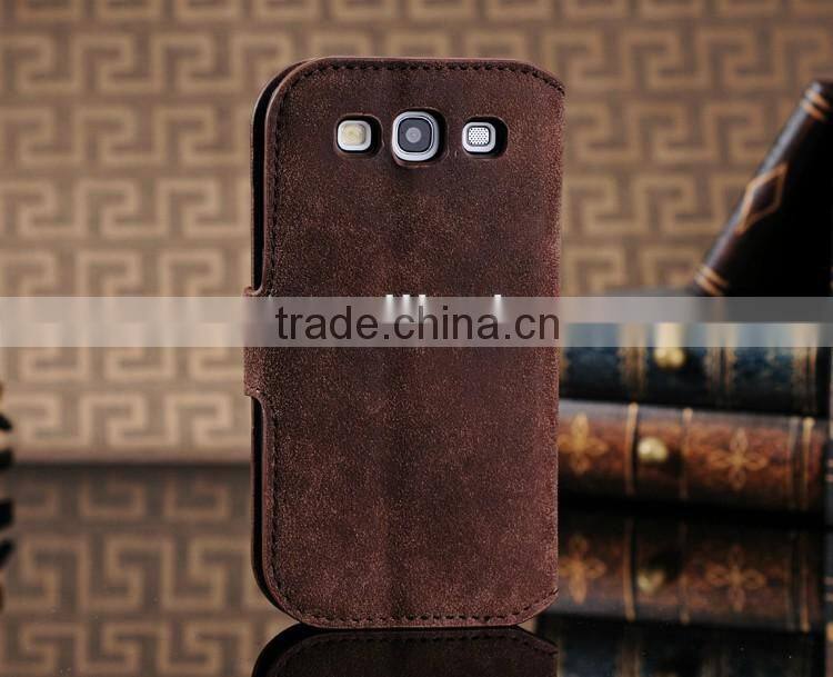 For Samsung Galaxy S3 i9300 High Quality Ultra Thin Magnetic Flip Wallet Genuine Cowhide Leather Stand Case