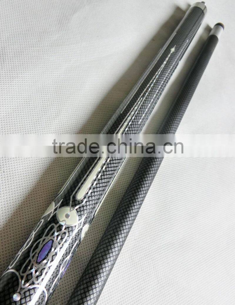Wholesale 2-pc graphite pool cue stick carbon billiard cue 19OZ 58 ''