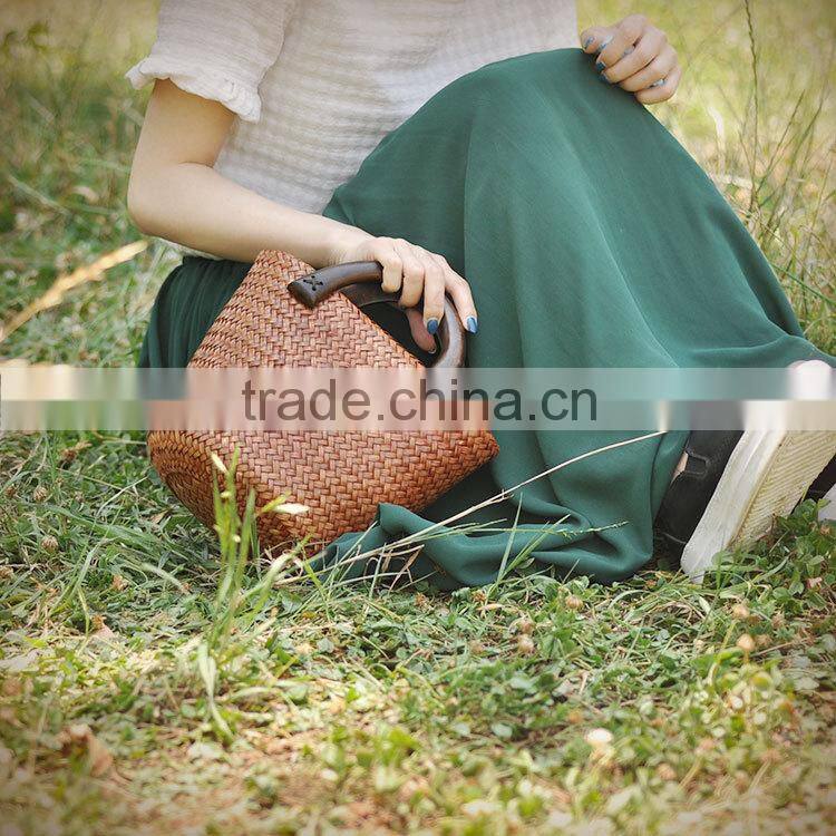 2016 new arrival beautiful straw bag brown women beach bag