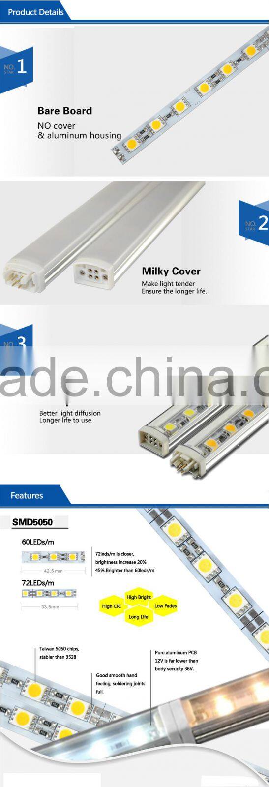 1m 5050 Seamless Connect 72leds/m with Milky Cover Under LED Cabinet Light