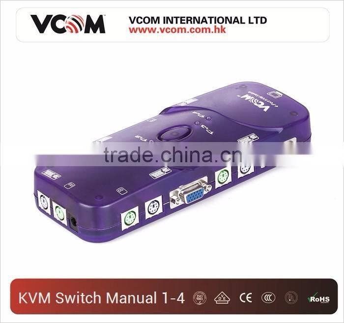 High Quality 1 to 4 Ports Push Button Auto KVM Switch