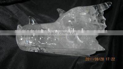 Nature clear Crystal dragon skull for sale