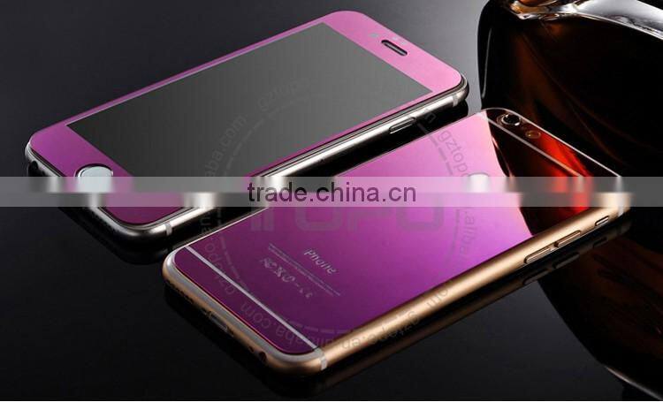 9H glass for iphone 6 multiple color Colored Mirror Tempered Glass Screen Protector film front and back for iphone 6 6s plus