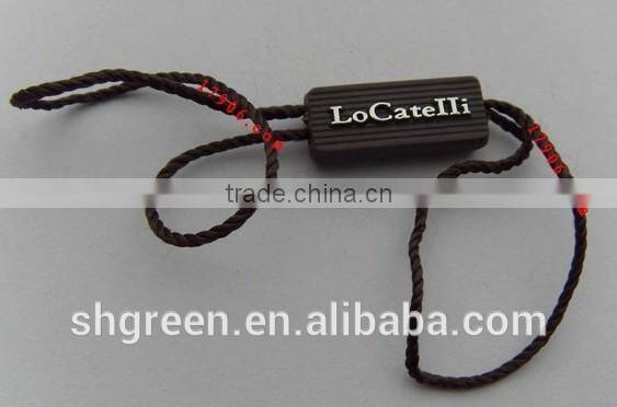 Plastic double sides embossed logo string seal tag
