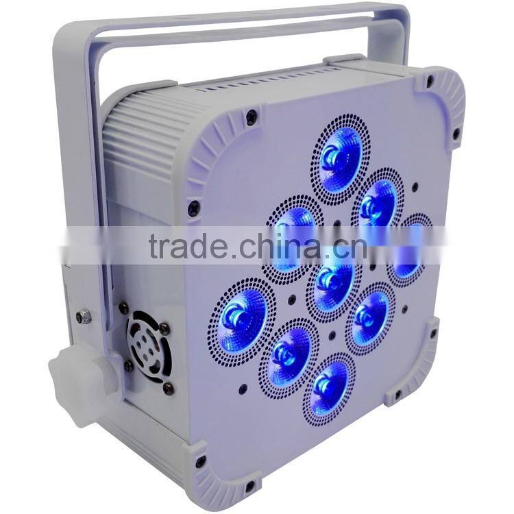 Three Years Warranty Uplight Rechargeable DMX Wireless Battery Powered Par Can 5in1 RGBWA 9x15w LED Par Light