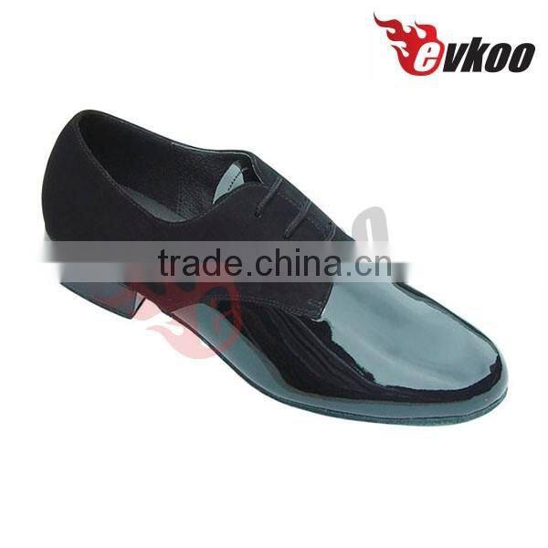 Newest design black shiny patent leather latin dance shoes for men genuine leather outsole factory wholesale price
