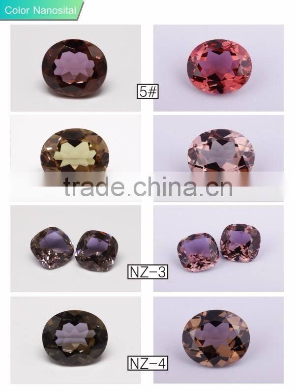 Wholesale Russia Nanosital #A597 color sapphire rectangle cut for jewelry marking