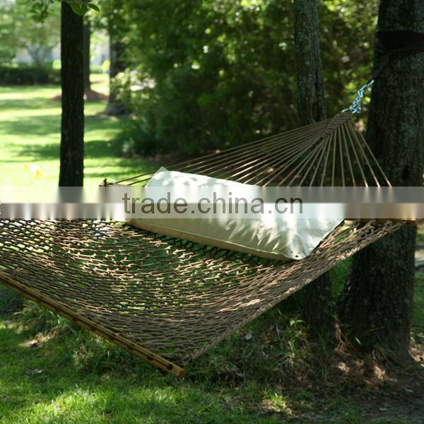 Garden Portable Two Person Cotton Mesh Hammock With Bar