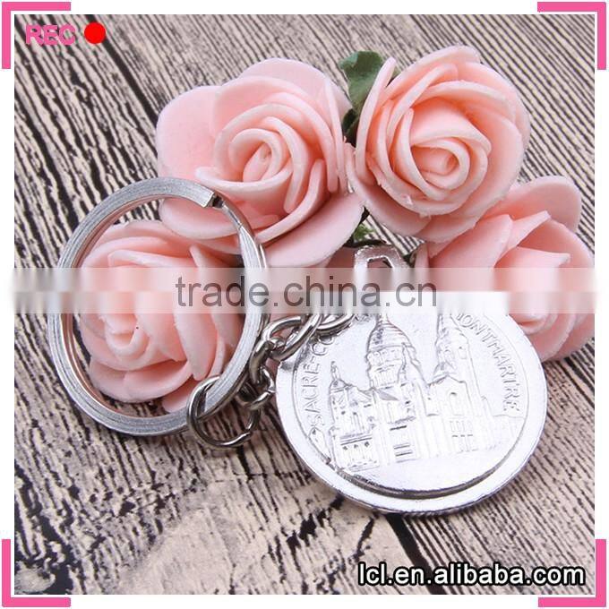 Cheap custom religious bike keychain, make your own logo metal key chain wholesale