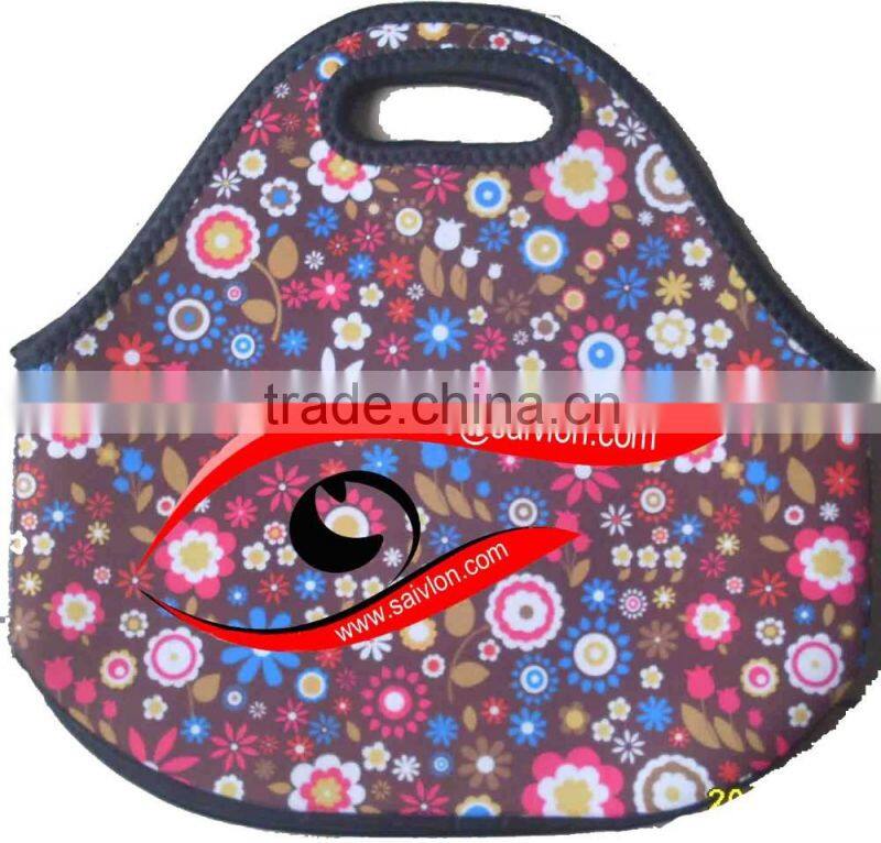 Colorful Print Insulated Lunch Bag / Backpack with Bottle Holder