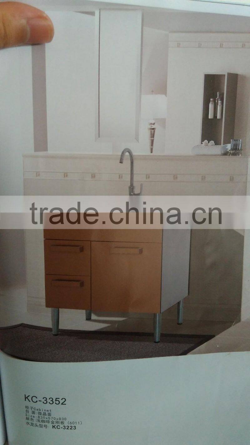 solid wood,oak wood bathroom cabinet withTouch screen lamp mirror cabinet