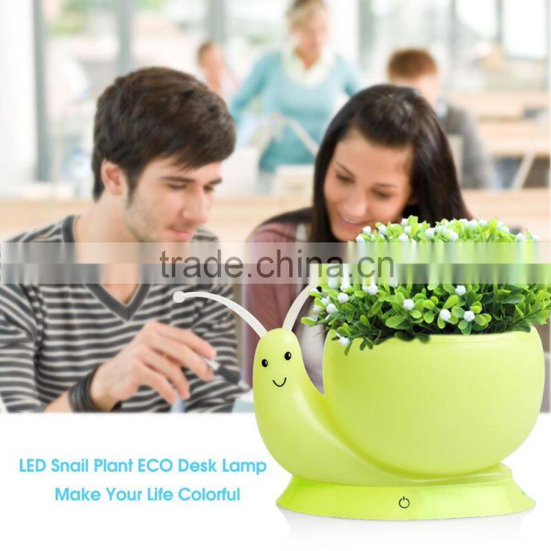 Novelty Snail Led Night Light DC 5V USB Charging 1W ecological plant Potting lamp Home Decoration Yellow Night Light Kid Gift