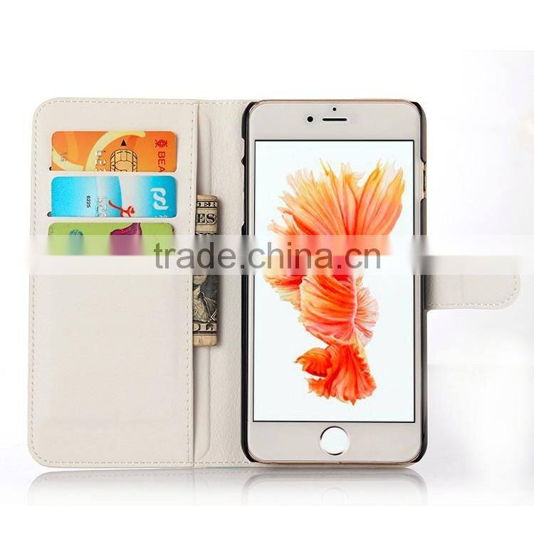 LITCHI TEXTURE Soft Wallet LEATHER Case Stand PU Leather Case For IPHONE 6/6S PLUS FLIP LEATHER BUSINESS MUTIFUNCTIONAL CASE