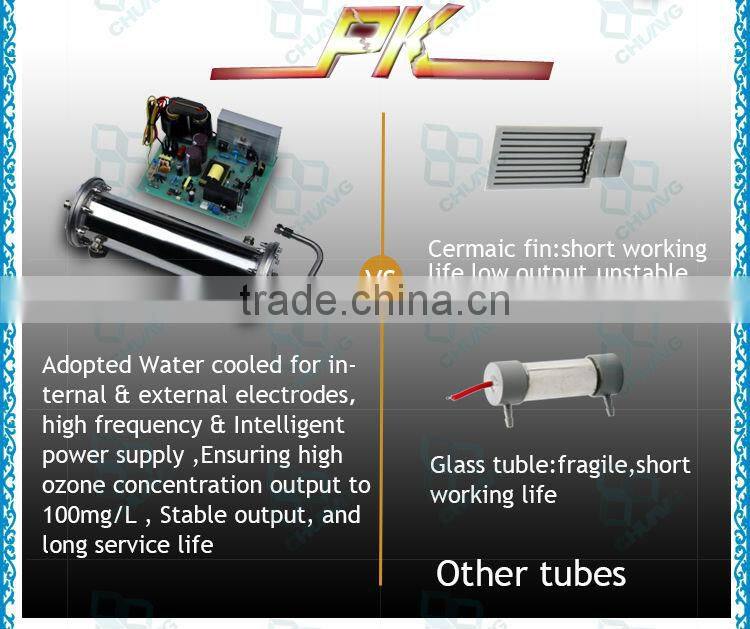 50G water cooling enamel ozonator suppier for water treatment