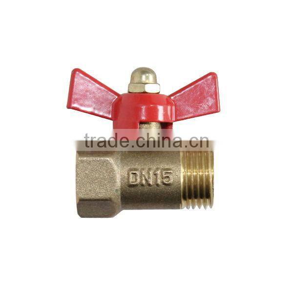 iLot Ball valve, Brass, 14*1.5mm female thread x male thread NPT
