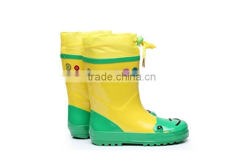 custom made boys and girls children cute rubber rain boots with cuff