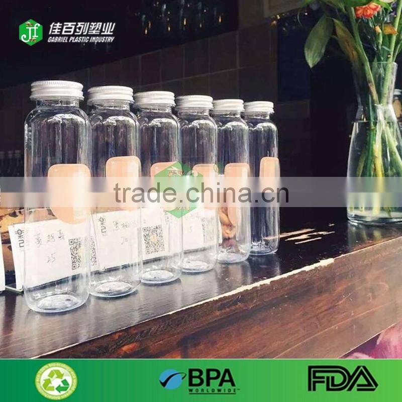 For milk and juice packaging plastic bottle clear eampty pet bottle transparent round shape juice bottle