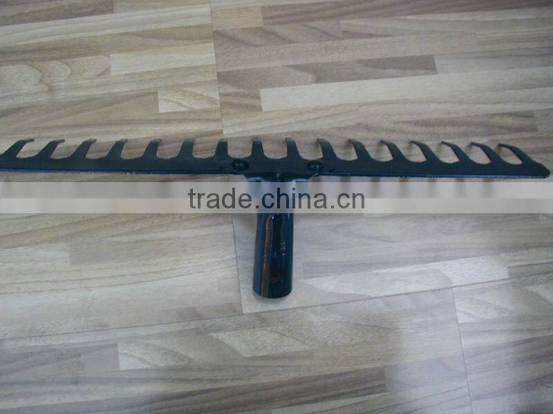 16T 45# steel green painted metal rake head