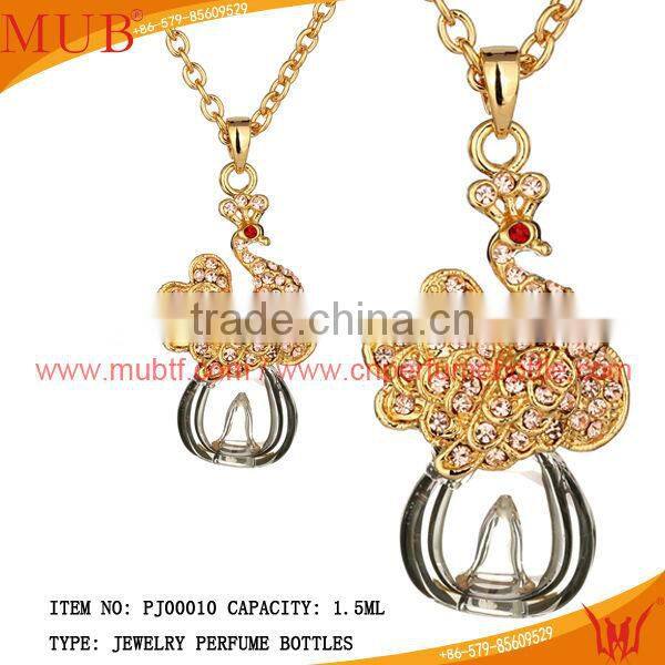 Swan Shape Necklace Pendant Glass Perfume bottle jewelry Necklace