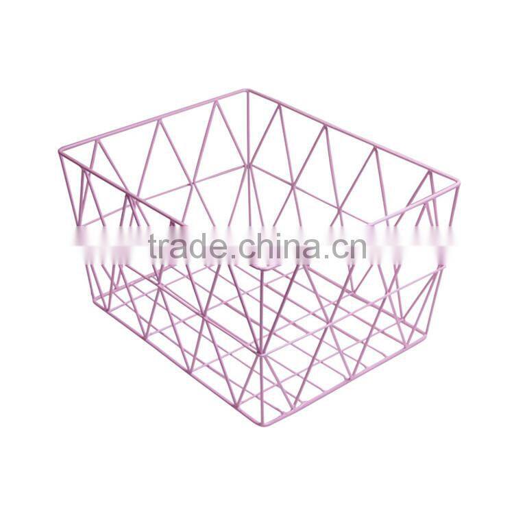 Eco-friendly rectangular chicken wire basket wholesale metal wire mesh basket