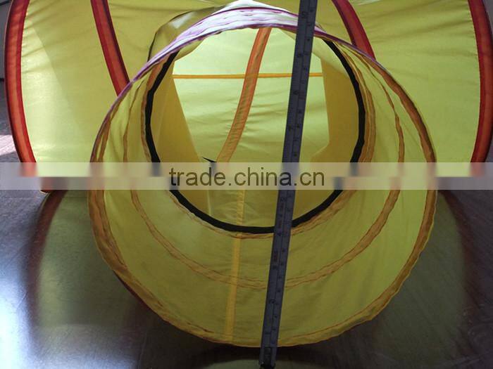 Yellow OEM Playing Cat Folding Tunnel Outdoor Pet Tunnel Cat Tunnel