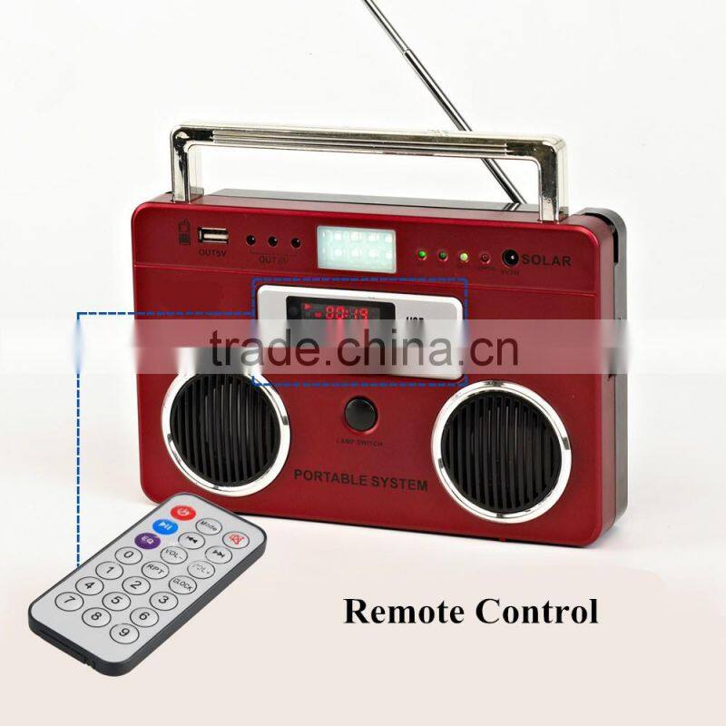Solar Charge Portable FM Radio With Music Player And Light