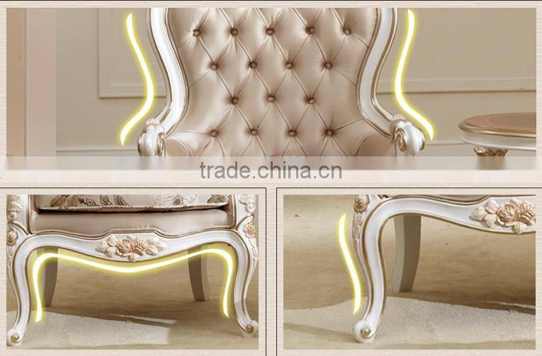 French rose carving fabric leisure chair