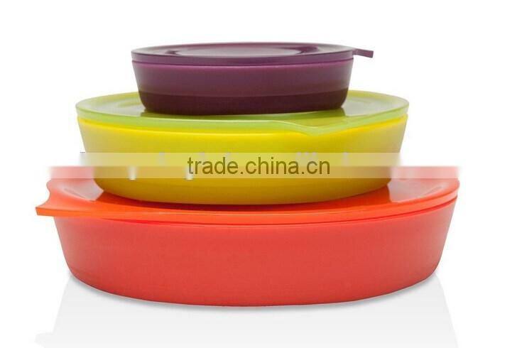 Collapsible Bowl Set | 4oz , 16oz , 32oz, Eggplant, Lettuce & Tomato
